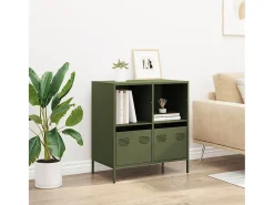 Aparador verde oliva 68x39x73,5 cm acero laminado en frío