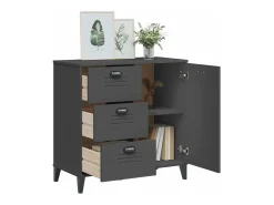 Aparador VIKEN madera de ingeniería gris antracita 80x40x80 cm ES753378