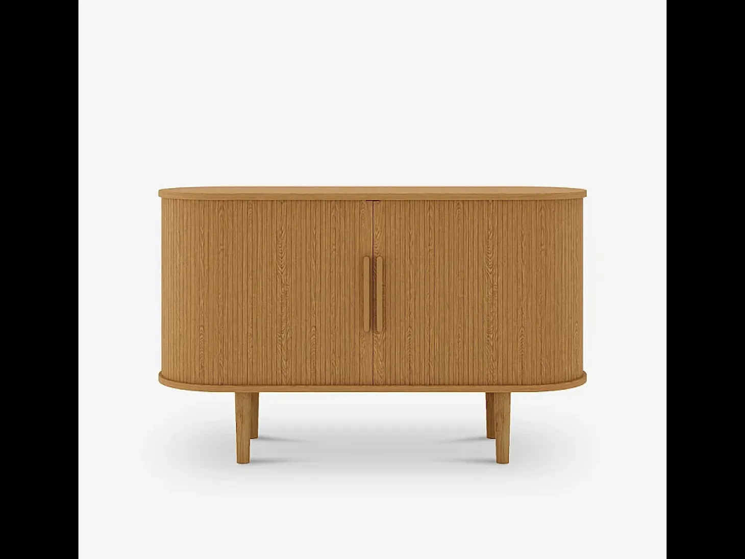 Aparador vintage con 2 puertas correderas de madera 120cm para salón Ambis - Natural