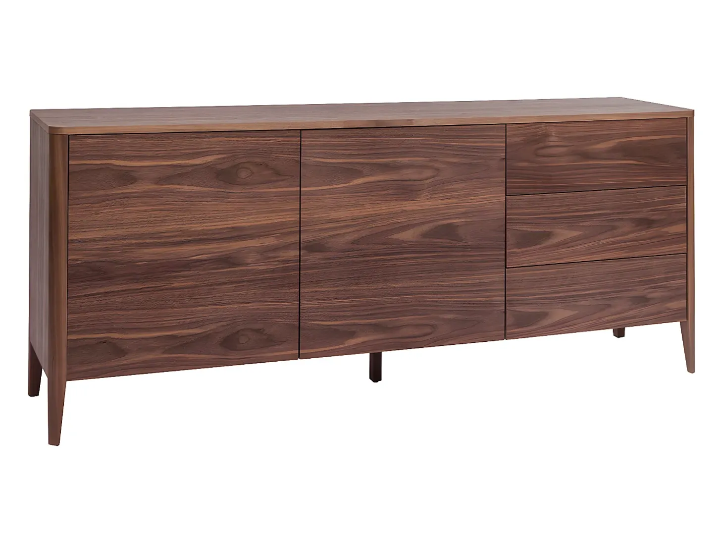 Aparador vintage con 2 puertas y 3 cajones nogal 180 cm BENJA