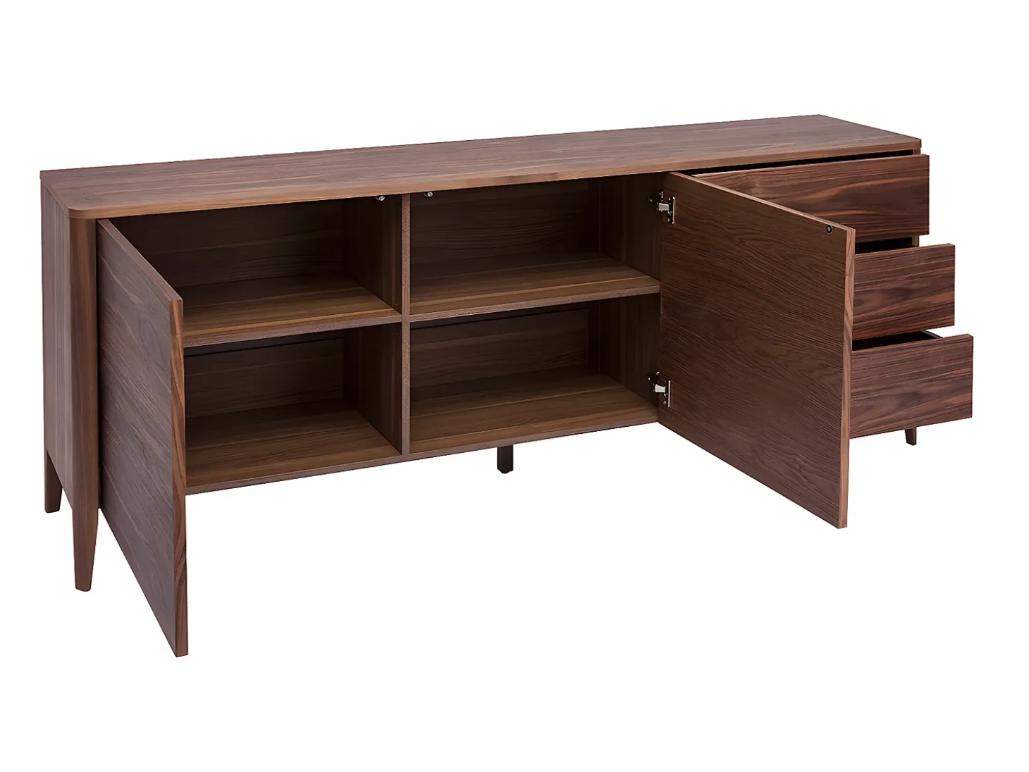 Aparador vintage con 2 puertas y 3 cajones nogal 180 cm BENJA