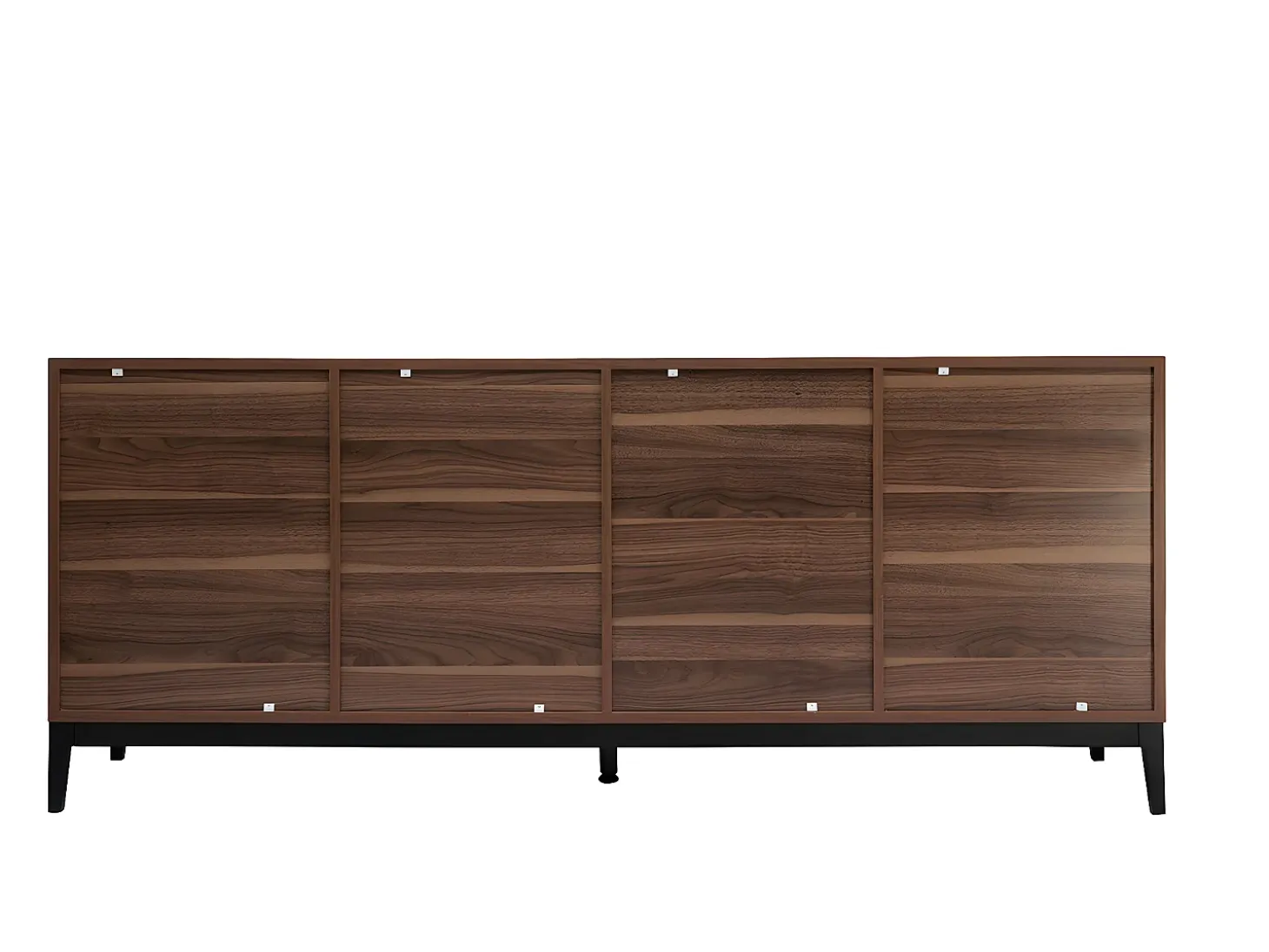 Aparador vintage con acabado de madera de nogal oscuro y metal negro con almacenaje 180 cm SARTO