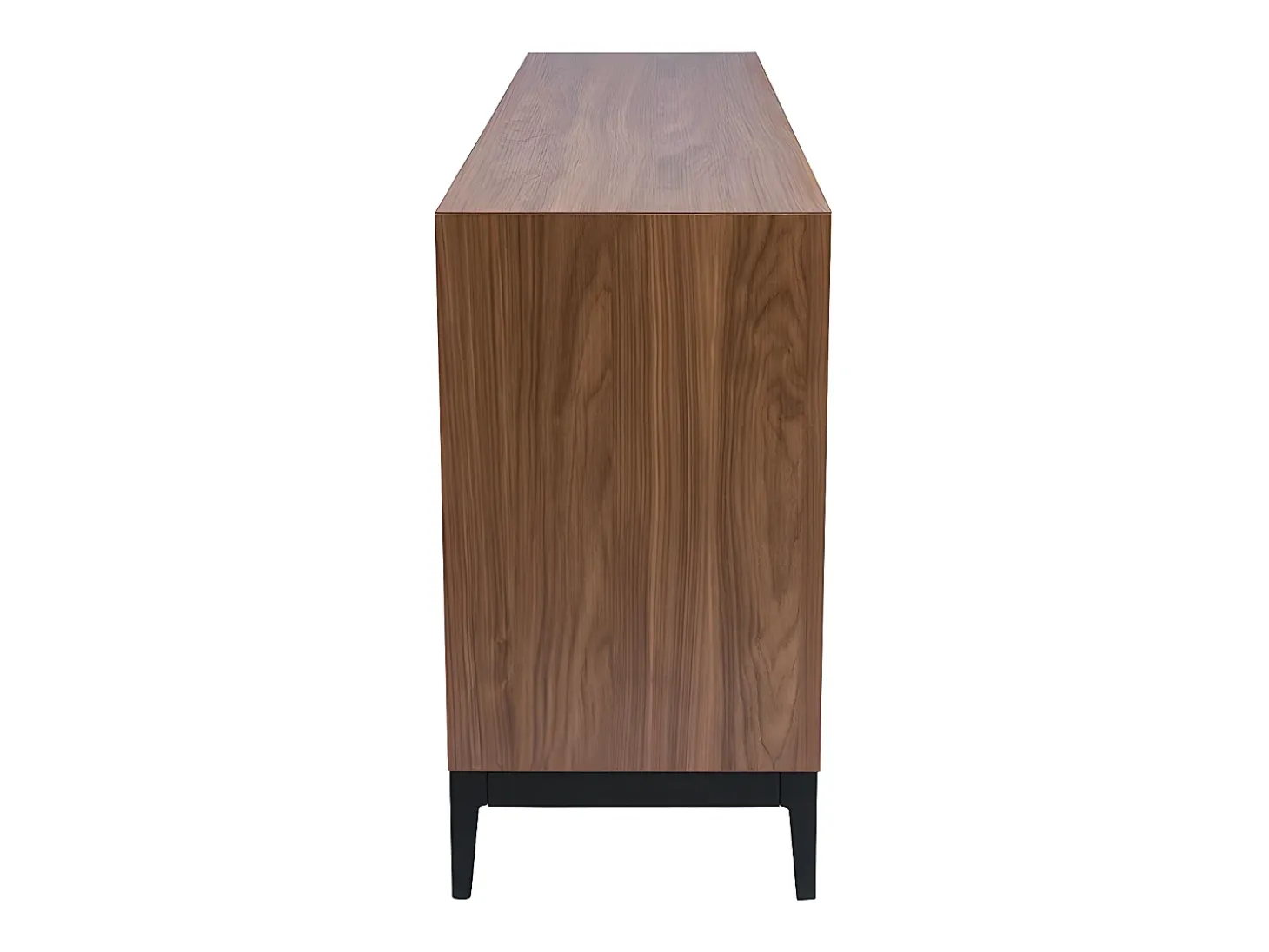 Aparador vintage con acabado de madera de nogal oscuro y metal negro con almacenaje 180 cm SARTO
