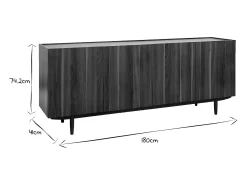 Aparador vintage con 4 puertas de madera oscura 180 cm SANAA