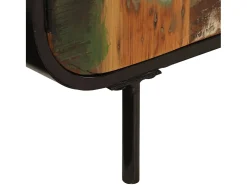 Aparador 140x35x70 cm madera maciza recuperada y metal