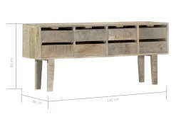 Aparador 140x30x60 cm Madera maciza de mango