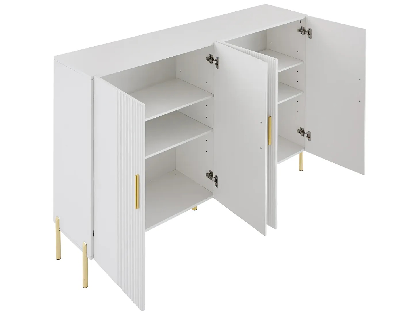 Aparador 160x35x100cm - 4 puertas - tablero de partículas - Blanco