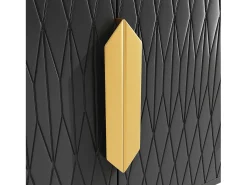 Aparador 140x40x80cm - con 4 puertas 6 estantes de almacenamiento - Estilo moderno - asas y base de metal - Negro