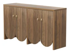 Aparador 147x40x80cm - con 4 puertas - estantes ajustables - marrón
