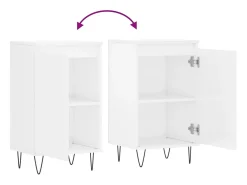 Aparadores 2 piezas blanco brillo 40x35x70 cm madera de ingeniería