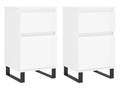 Aparadores 2 piezas blanco 40x35x70 cm madera de ingeniería