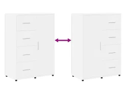 Aparadores 2 piezas blanco 60x31x84 cm madera de ingeniería