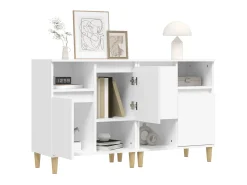 Aparadores 2 piezas blanco 60x35x70 cm madera de ingeniería