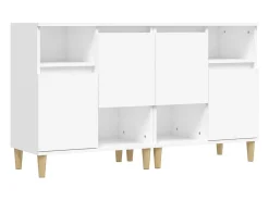 Aparadores 2 piezas blanco 60x35x70 cm madera de ingeniería