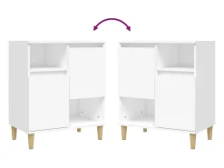 Aparadores 2 piezas blanco 60x35x70 cm madera de ingeniería