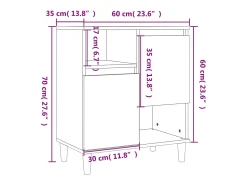 Aparadores 2 piezas blanco 60x35x70 cm madera de ingeniería