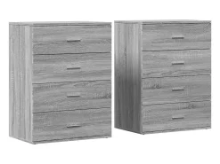 Aparadores 2 piezas gris sonoma 60x39x80 cm madera de ingeniería