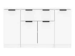 Aparadores 3 piezas madera contrachapada blanco ES14805