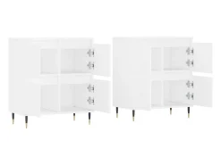 Aparadores 2 piezas madera contrachapada blanco
