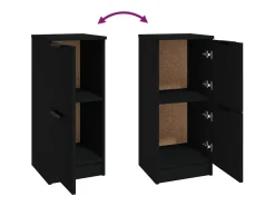 Aparadores 2 piezas negro 30x30x70 cm madera de ingeniería