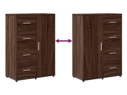 Aparadores 2 piezas roble marrón 60x31x84 cm madera de ingeniería