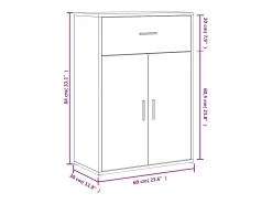 Aparadores 2 piezas roble sonoma 60x30x84 cm madera de ingeniería