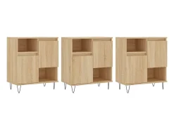 Aparadores 3 uds madera contrachapada color roble sonoma