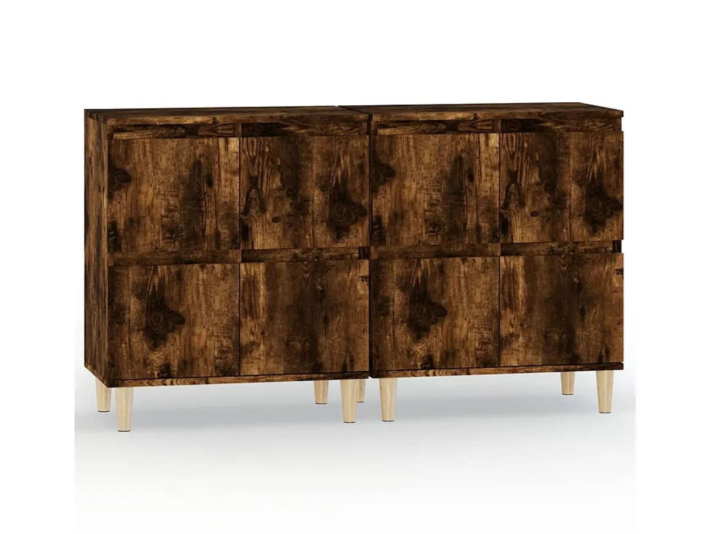 Aparadores 2 uds madera contrachapada roble ahumado 60x35x70 cm ES13220