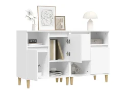 Aparadores 2 uds madera contrachapada blanco 60x35x70 cm ES58275