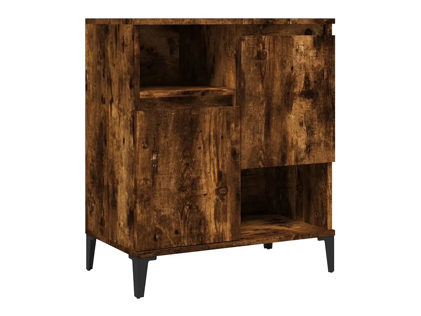Aparadores 2 uds madera contrachapada roble ahumado 60x35x70 cm ES37490