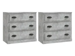 Aparadores 2 uds madera contrachapada gris hormigón