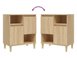 Aparadores 3 uds madera contrachapada roble Sonoma 60x35x70 cm