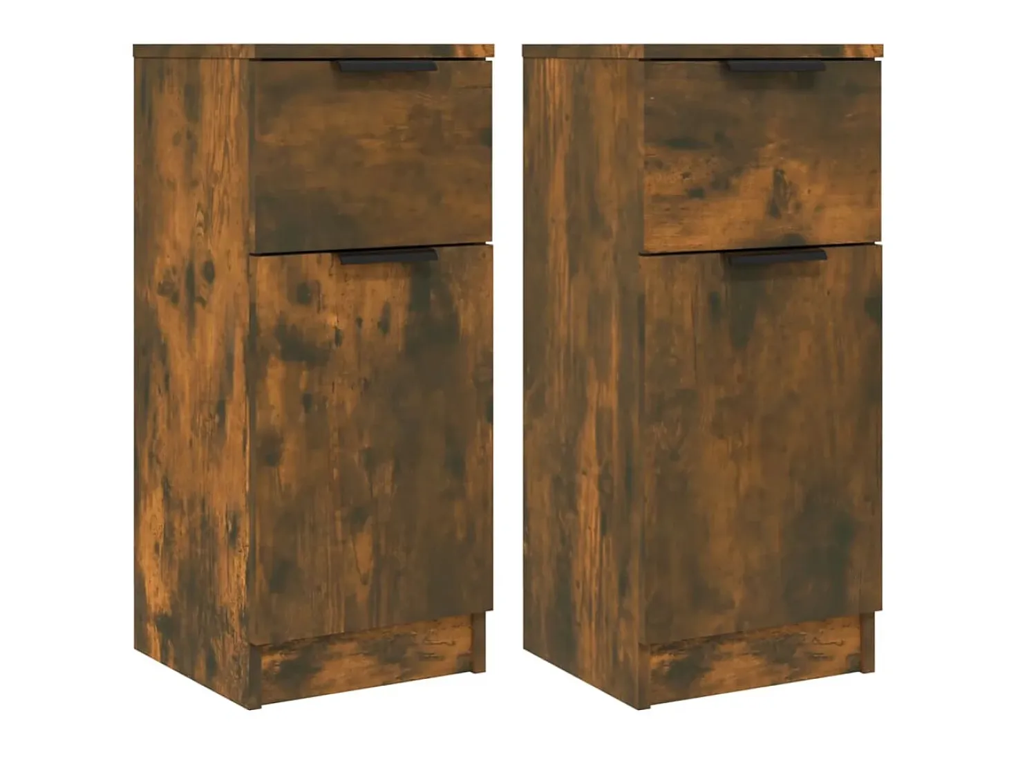 Aparadores 2 uds madera contrachapada roble ahumado 30x30x70 cm ES62814