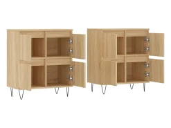Aparadores 2 uds madera contrachapada color roble sonoma