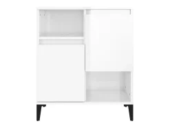 Aparadores 3 uds madera contrachapada blanco brillo 60x35x70 cm