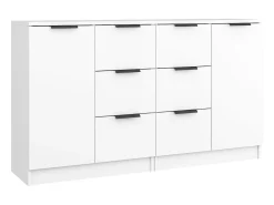 Aparadores 2 uds madera contrachapada blanco 60x30x70 cm ES37097