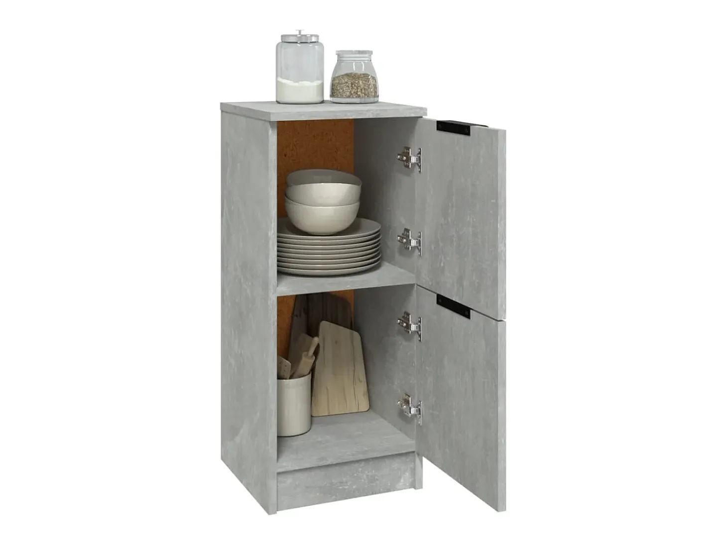 Aparadores 2 uds madera contrachapada gris hormigón 30x30x70 cm