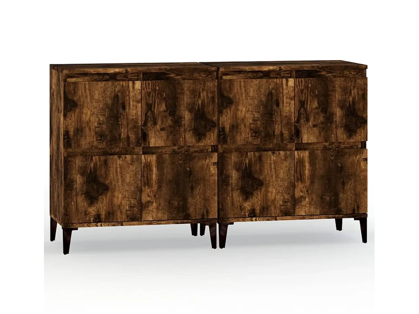 Aparadores 2 uds madera contrachapada roble ahumado 60x35x70 cm ES47411