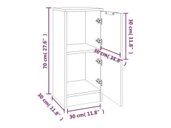 Aparadores 2 uds madera contrachapada roble ahumado 30x30x70 cm