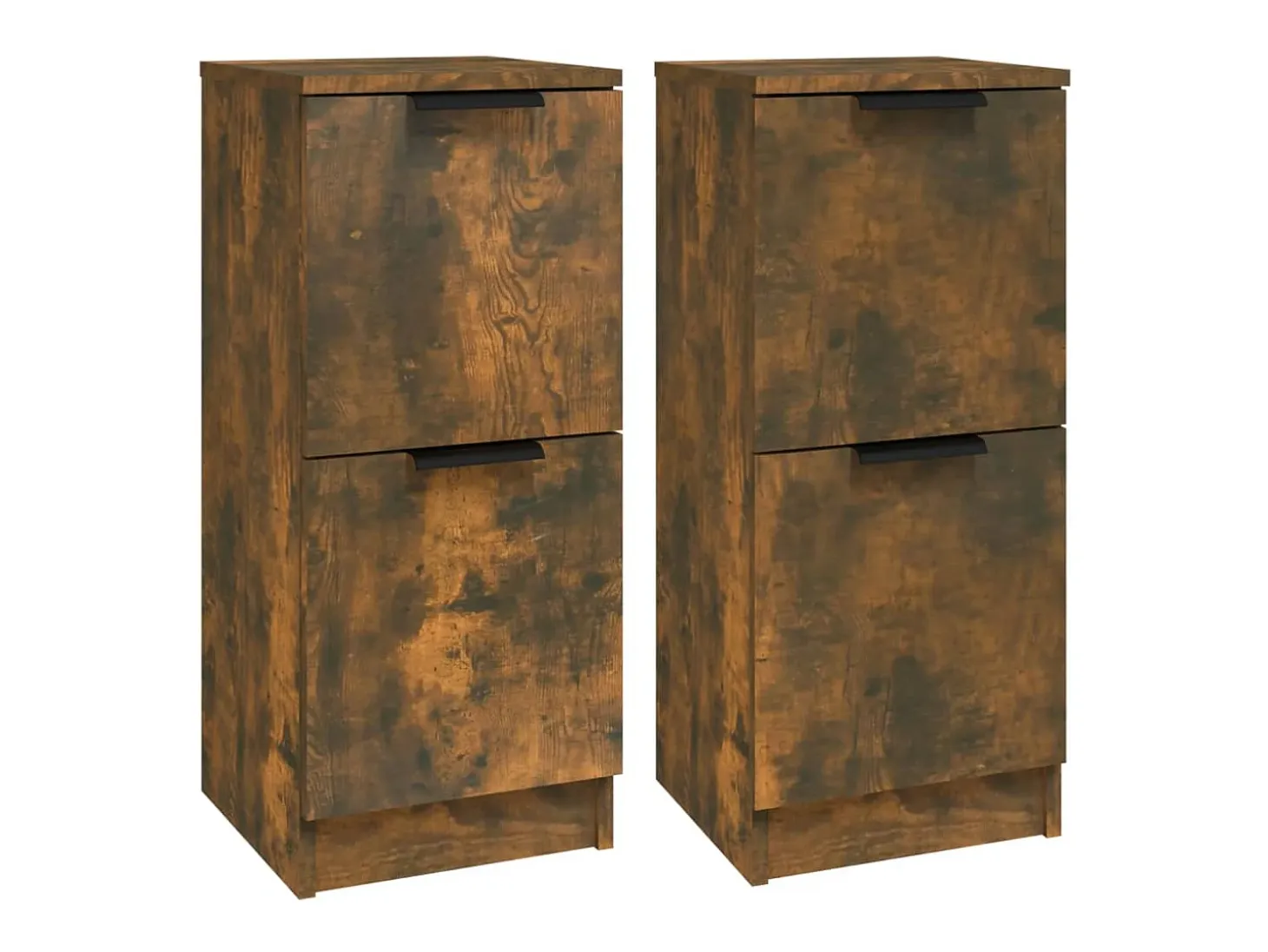 Aparadores 2 uds madera contrachapada roble ahumado 30x30x70 cm