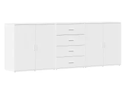Aparadores 3 uds madera contrachapada blanco ES114168