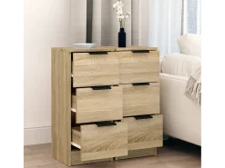 Aparadores 2 uds madera contrachapada roble Sonoma 30x30x70 cm ES51538