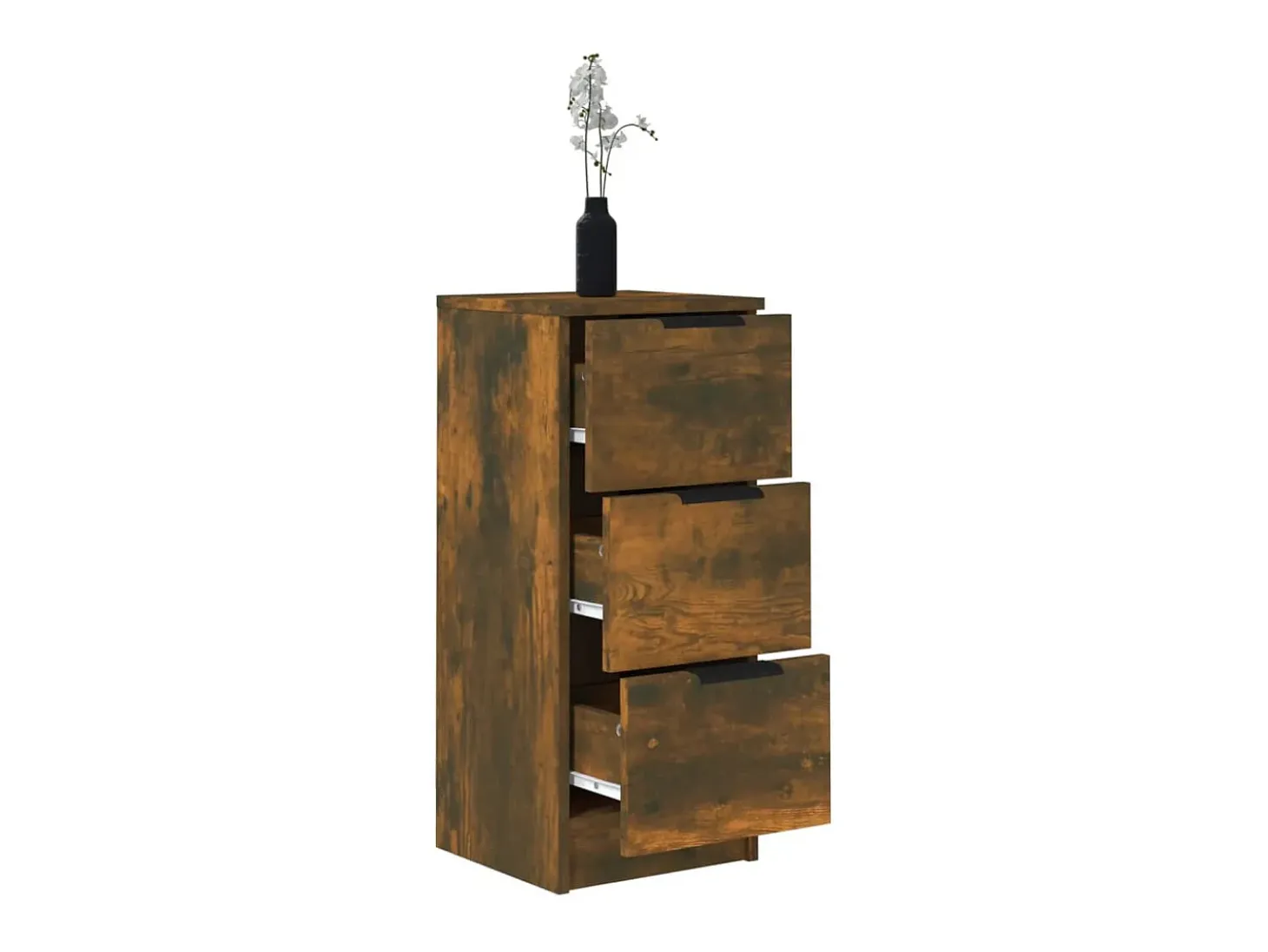 Aparadores 2 uds madera contrachapada roble ahumado 30x30x70 cm ES85257