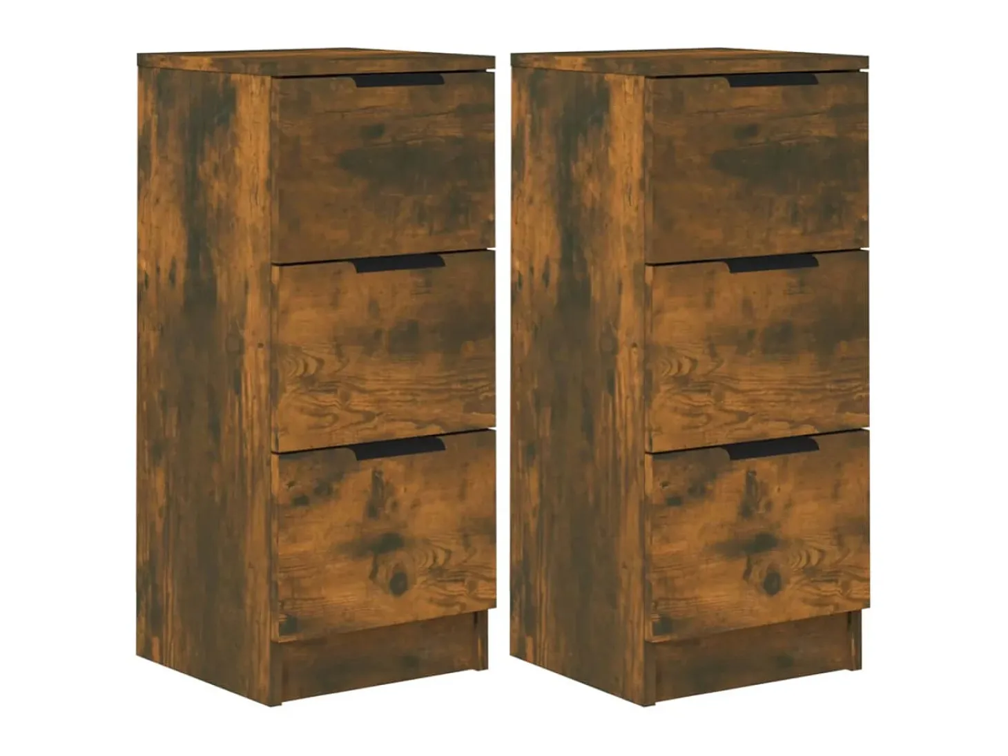 Aparadores 2 uds madera contrachapada roble ahumado 30x30x70 cm ES85257