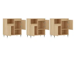 Aparadores 3 uds madera contrachapada color roble sonoma