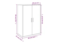 Aparadores 2 uds madera de ingeniería gris Sonoma 60x31x84 cm