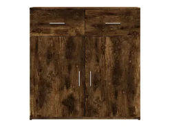 Aparadores 2 uds madera de ingeniería roble ahumado 79x38x80 cm