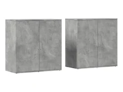 Aparadores 2 uds madera de ingeniería gris hormigón 79x38x80 cm ES484251