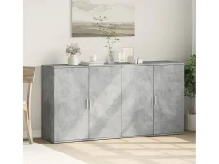 Aparadores 2 uds madera de ingeniería gris hormigón 79x38x80 cm ES484251