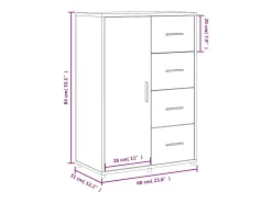 Aparadores 2 uds madera de ingeniería gris Sonoma 60x31x84 cm